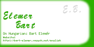 elemer bart business card